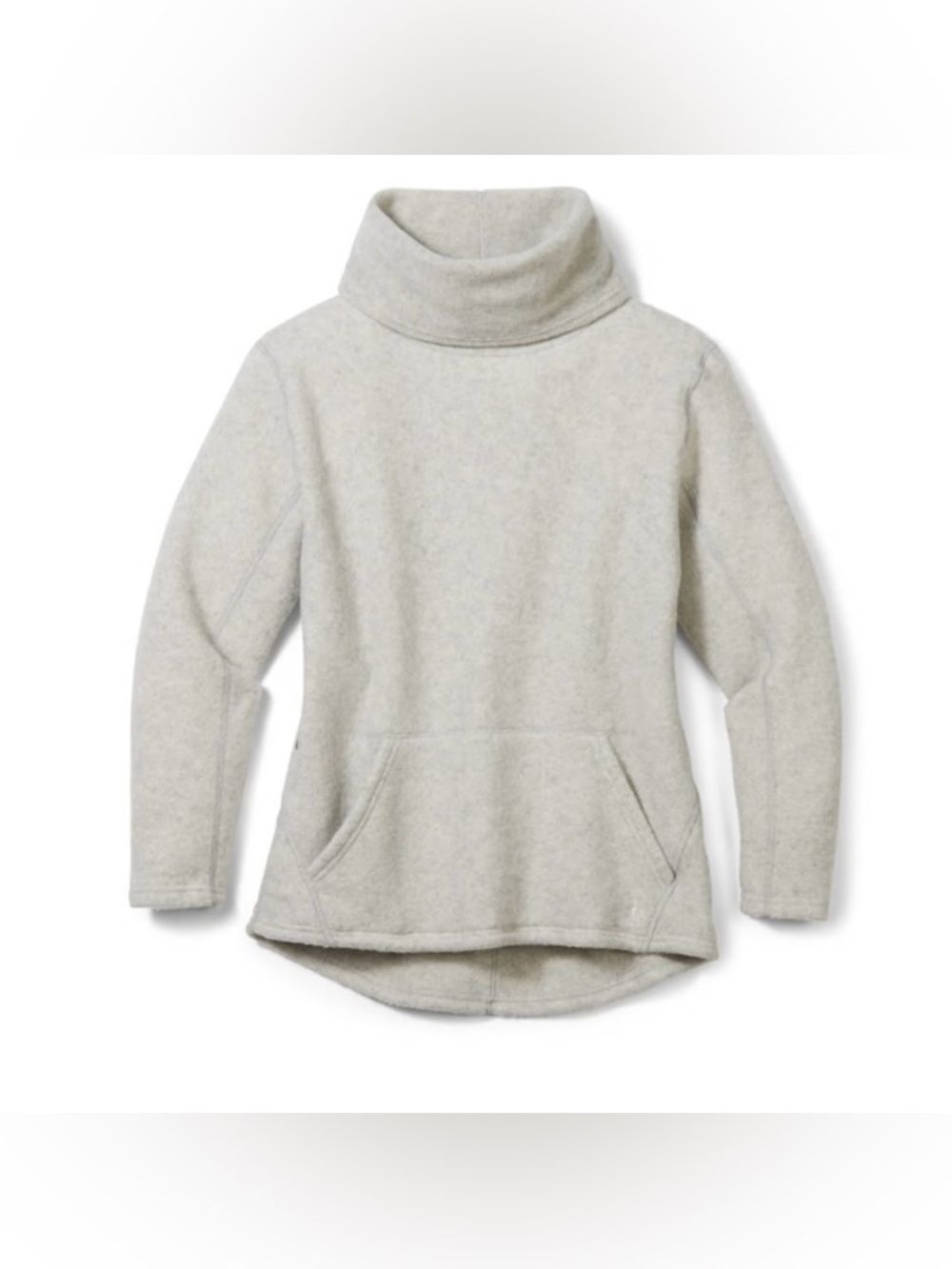 Smartwool Women's Hudson Trail Fleece Light Gray Cowl Neck Fleece Pullover